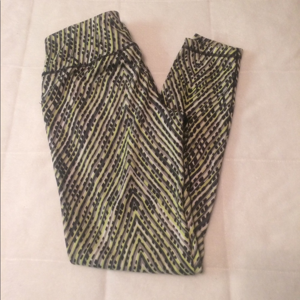 PrAnageometric pattern green yoga leggings XS